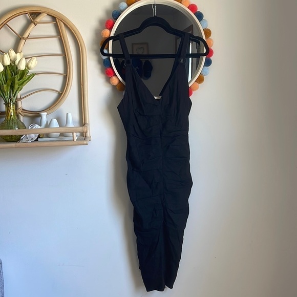 Bec + Bridge Black Linen Ruched Dress - Picture 9 of 9